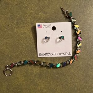 Swarovski crystal necklace and earrings